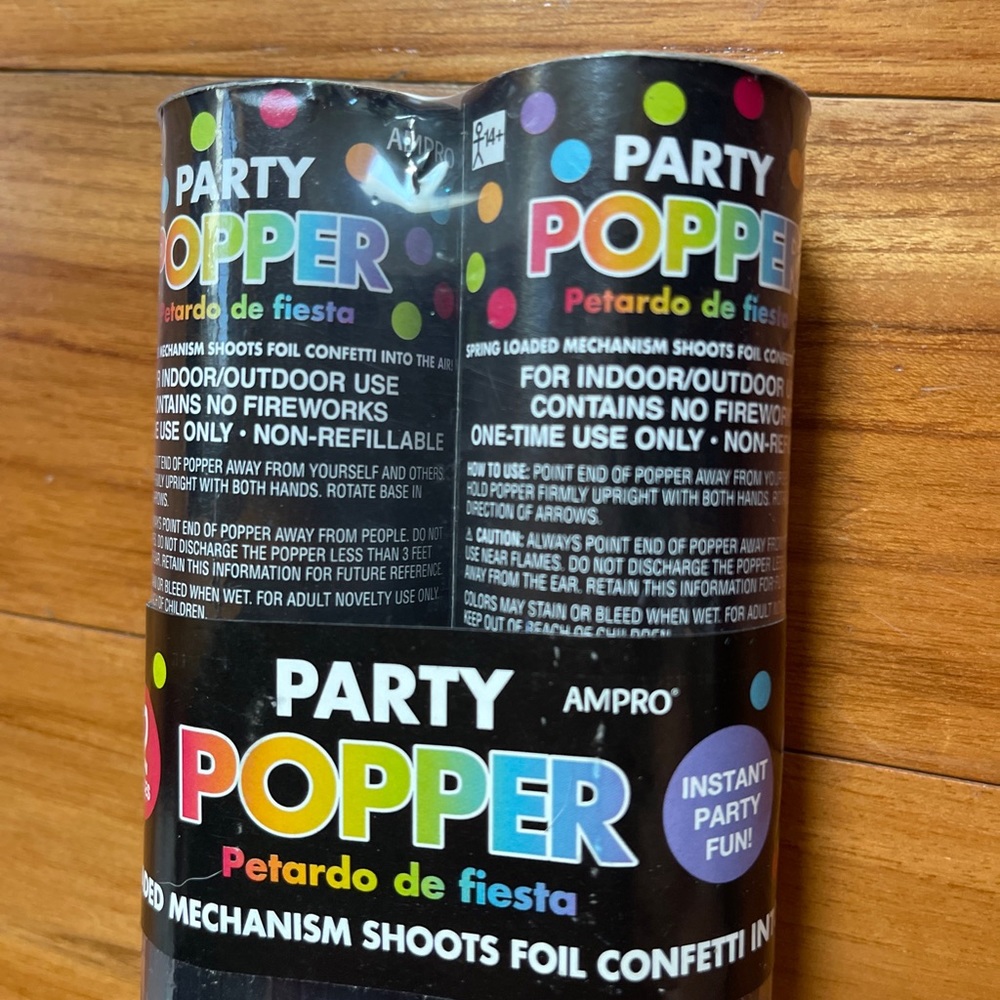Party Popper Twist-to-Shoot Air Compressed Shooter Blaster Confetti 2 Pa…